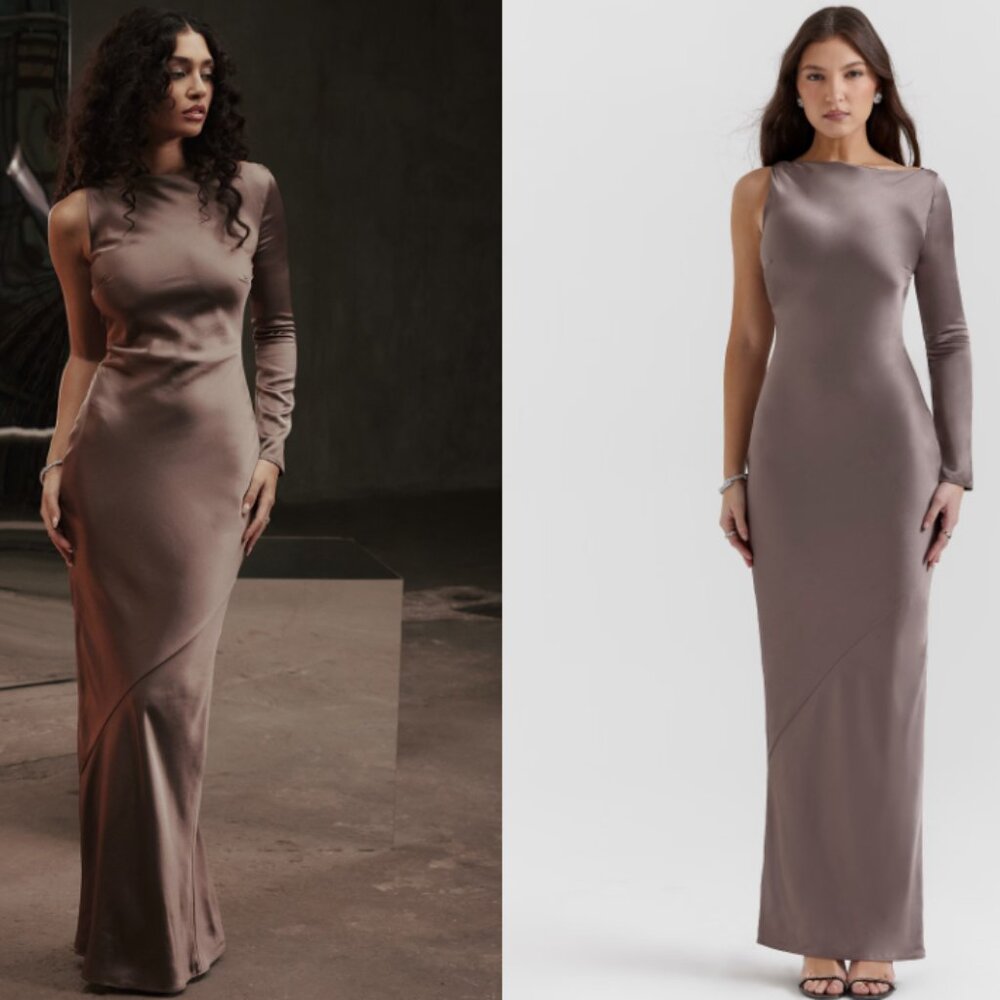 HOUSE OF CB 'Catiana' Smoke One Sleeve Maxi Dress NWOT